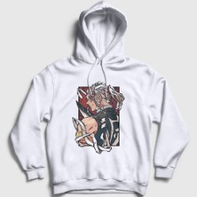 Presmono Unisex Beyaz Tengen Uzui Anime Demon Slayer Kimetsu No Yaiba Kapüşonlu Sweatshirt