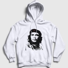 Presmono Unisex Beyaz Kuba Che Guevara Kapüşonlu Sweatshirt