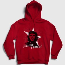 Presmono Unisex Kırmızı Libertad O Muerte Che Guevara Kapüşonlu Sweatshirt