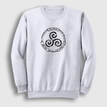 Presmono Unisex Beyaz Alpha Beta Omega Dizi Teen Wolf Sweatshirt