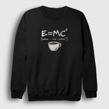 Presmono Unisex Siyah Emc2 Science Albert Einstein Sweatshirt