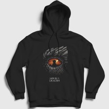Presmono Unisex Siyah Eye Targaryen House Of The Dragon Kapüşonlu Sweatshirt