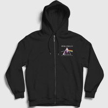 Presmono Unisex Siyah Mom Pink Floyd Sigmund Freud Fermuarlı Kapüşonlu Sweatshirt