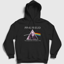 Presmono Unisex Siyah Mom Pink Floyd Sigmund Freud Kapüşonlu Sweatshirt
