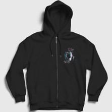 Presmono Unisex Siyah The Wall V2 Pink Floyd Fermuarlı Kapüşonlu Sweatshirt