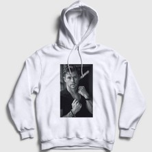 Presmono Unisex Beyaz Grayscale Chris Hemsworth Kapüşonlu Sweatshirt