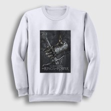 Presmono Unisex Beyaz Yüzüklerin Efendisi Güç Yüzükleri Rings Of Power Sweatshirt