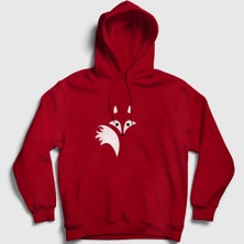 Presmono Unisex Kırmızı Fire Fox Tilki Kapüşonlu Sweatshirt