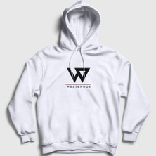 Presmono Unisex Beyaz Logo Russell Westbrook Kapüşonlu Sweatshirt