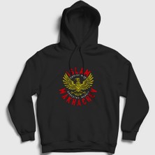 Presmono Unisex Siyah Eagle Mma Ufc Islam Makhachev Kapüşonlu Sweatshirt