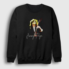 Presmono Unisex Siyah LED Zeppelin Jimmy Page Sweatshirt