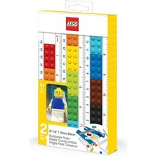 LEGO 52558 Ruler, Buildable Ruler - Multicolor Plates With Blue Baseplates With Minifigure