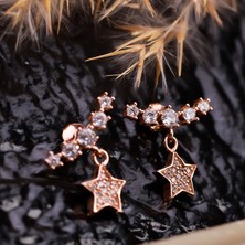 Byes 925 Ayar Gümüş Dainty Star Küpe