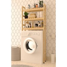 The Best Shopping Ahşap Çamaşır Makinesi Üstü Düzenleyici Raf 150X68X21CM Banyo Çamaşır Makinesi Do