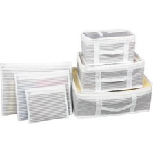 Tam İthalat Çizgili Bavul Içi Düzenleyici Valiz Organizer 6 Lı Set