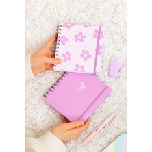 Matt Notebook 15X15 cm Kare 2'li Set Spiralli Süresiz Planlayıcı Ajanda ve Defter Papatya