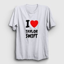 Presmono Unisex Beyaz I Love Taylor Swift T-Shirt
