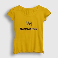 Presmono Kadın Sarı Badgalriri Rihanna T-Shirt