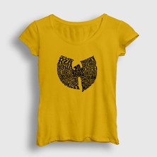 Presmono Kadın Sarı Logo V2 Wu Tang Clan T-Shirt