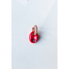MorMajor Silver Tekli Bombeli Little Love Simli Pembe Mini Gümüş Küpe