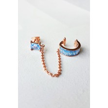 MorMajor Silver Tekli 2li Aqua Baget Tasli Kıkırdak Gümüş Kupe