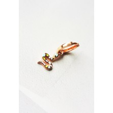 MorMajor Silver Tekli Yılan Model Renkli Gümüş Küpe