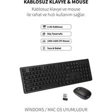 Micropack Windows MacOs Uyumlu 1600 CPI Hız Wireless Sessiz Güç Tasarruflu Kablosuz Türkçe Q Klavye Mouse Set KM-236W