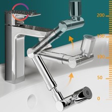 Semgears 1440 Derece Döndürme Su Havalandırıcı Teleskopik Kutup 2 Su Tasarruflu Musluk Nozulu Modu - Gümüş (Yurt Dışından)