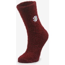 Bolero %80 Pamuk Sevgililer Günü Hediyesi Nakışlı Tüylü Bayan Ev Çorabı10