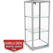 Teda Camlı Vitrin - Cam Dolap - Camlı Koleksiyon Vitrini - Teşhir Vitrini - Kupa Dolabı  95X40X40 cm