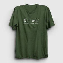 Presmono Unisex Haki Energy Milk Coffee Science Albert Einstein T-Shirt