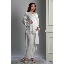 Lorian's 3022 Özel Tasarım Lohusa Pijama Takımı 3'lü Set