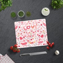 Decorita Cam Kesme Tahtası - Cam Kesme Tablası | Love - Renkli |
