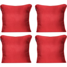 Goccia 4'lü Parlak Fitilli Kırlent Kılıfı Kırmızı