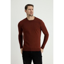 Kiğılı Bisiklet Yaka Slim Fit Dar Kesim Desenli Pamuklu Triko Kazak