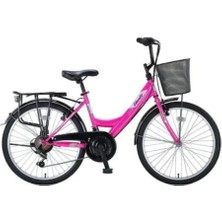 Ümit 2608 Safıro Sepetli Bayan Şehir Bisikleti 26 Jant 21 Vites Mürdüm
