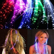 Kuzey 2 Adet LED Light Up Hair Fiber Optic LED Işıklı Saç Işıklı Toka Pilli LED Işıklı Saç Parti Işıkları