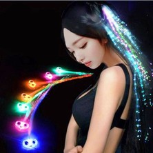 Kuzey 2 Adet LED Light Up Hair Fiber Optic LED Işıklı Saç Işıklı Toka Pilli LED Işıklı Saç Parti Işıkları