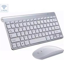 Hometech WI101 Uyumlu Kablosuz Wireless Taşınabilir Klavye Mouse Set Q Klavye Beyaz