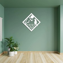 Hippodeco Ahşap Mdf Dekoratif Simple Cat Duvar Süsü