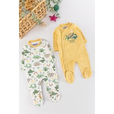 Babymod Dino Figürlü Uzun Kollu 2'li Erkek Bebek Tulum Takım