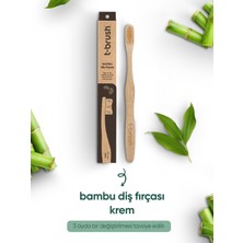 Doğal Bambu Vegan Diş Fırçası - Krem Renk - Orta Sert (Medium) - Plastik  içermez