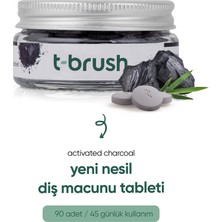 T-Brush Aktif Kömürlü Doğal Diş Macunu Tableti - Florürsüz - Glutensiz - Vegan - 90 Tablet