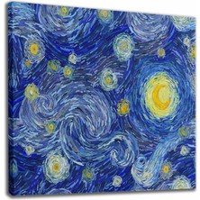 Dünyatablo Van Gogh Yıldızlı Gece Dekoratif Kanvas Tablo 1229