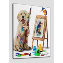 Dünyatablo Ressam Yavru Köpek Dekoratif Kanvas Tablo 1186