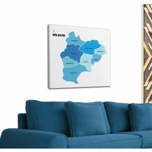 Dünyatablo Bilecik Ili ve Ilçeler Haritası  Dekoratif Kanvas Tablo 1293