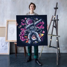 Dünyatablo Dans Eden Astronot Kanvas Tablo