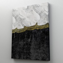 Dünyatablo Siyah Beyaz Mermer Desenli Dekoratif Kanvas Tablo