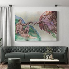 Dünyatablo Adem'in Yaratılışı Uzanan Eller Kanvas Tablo, Adem'in Eli, Tanrının Eli ( Üç Parça )