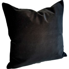 Arasta Design 2'li Set Siyah Kırlent Kılıfı, Düz Renk Kadife Kırlent Kılıfı, 43X43 cm